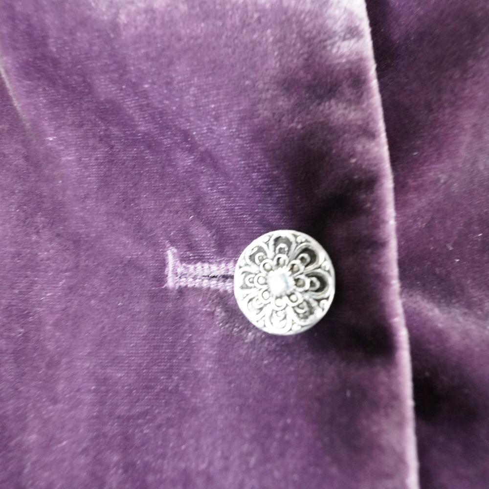 Cami Velvet Blazer Jacket Womens 6 Purple Y2K Whimsigoth Belted Pockets Party - Picture 9 of 13